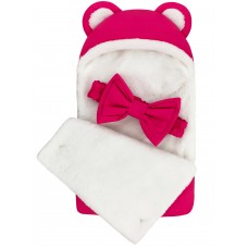 Конверт "Мишка" Pink Меховой Зима 